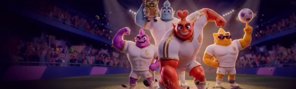 Echipa de mascote Swiper pe stadion, secțiunea de pariuri sportive